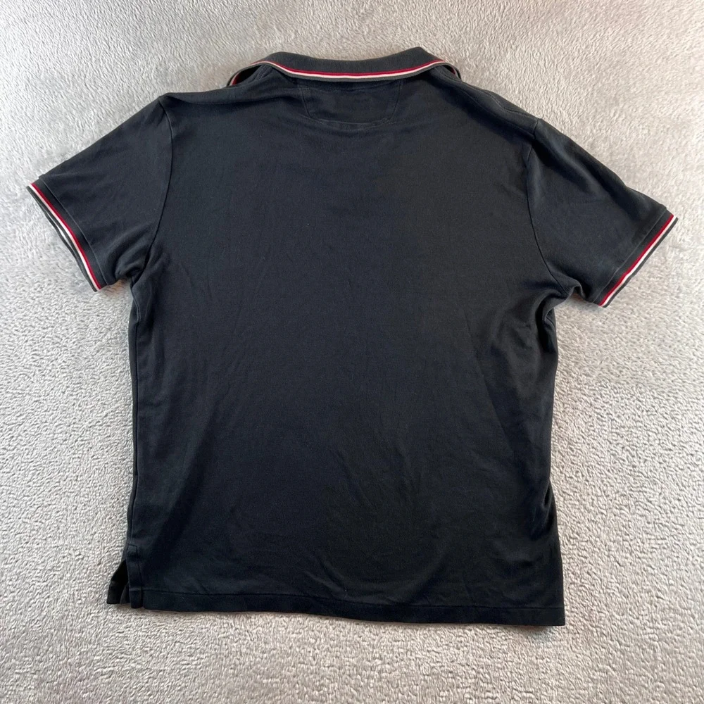 Polo Ralph Lauren Mens Custom Slim Fit Polo Shirt Black Tipped Collar Large